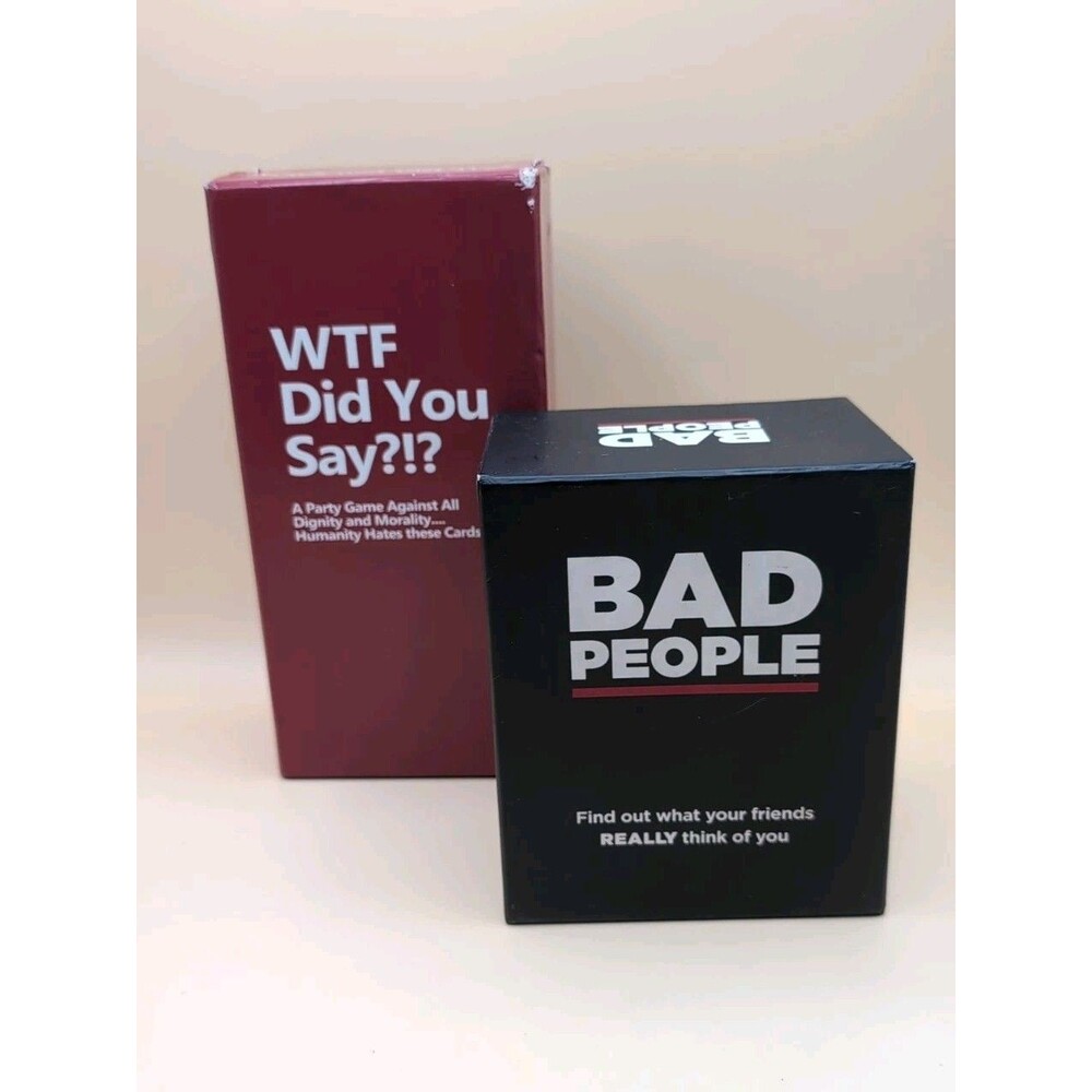 Bad People & WTF Did You Say Adult Party Game Card Lot Complete Set